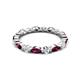 4 - Mira 1.22 ctw Marquise Rhodolite Garnet and Round Natural Diamond Women Stackable Eternity Band 