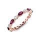 3 - Mira 1.22 ctw Marquise Rhodolite Garnet and Round Natural Diamond Women Stackable Eternity Band 