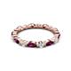 4 - Mira 1.22 ctw Marquise Rhodolite Garnet and Round Natural Diamond Women Stackable Eternity Band 
