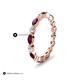 5 - Mira 1.22 ctw Marquise Rhodolite Garnet and Round Natural Diamond Women Stackable Eternity Band 