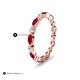 5 - Mira 1.31 ctw Marquise Ruby and Round Natural Diamond Women Stackable Eternity Band 