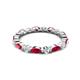 4 - Mira 1.31 ctw Marquise Ruby and Round Natural Diamond Women Stackable Eternity Band 
