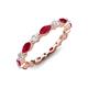 3 - Mira 1.31 ctw Marquise Ruby and Round Natural Diamond Women Stackable Eternity Band 