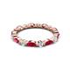 4 - Mira 1.31 ctw Marquise Ruby and Round Natural Diamond Women Stackable Eternity Band 