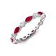 3 - Mira 1.31 ctw Marquise Ruby and Round Natural Diamond Women Stackable Eternity Band 