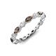 3 - Mira 0.86 ctw Marquise Smoky Quartz and Round Natural Diamond Women Stackable Eternity Band 