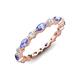 3 - Mira 0.95 ctw Marquise Tanzanite and Round Natural Diamond Women Stackable Eternity Band 