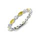 3 - Mira 1.04 ctw Marquise Yellow Sapphire and Round Natural Diamond Women Stackable Eternity Band 