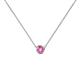 1 - Merilyn 3.00 mm Round Pink Sapphire Bezel Set Solitaire Pendant 