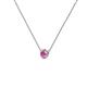2 - Merilyn 3.00 mm Round Pink Sapphire Bezel Set Solitaire Pendant 