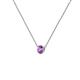 2 - Merilyn 3.00 mm Round Amethyst Bezel Set Solitaire Pendant 