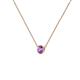 2 - Merilyn 3.00 mm Round Amethyst Bezel Set Solitaire Pendant 
