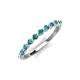 3 - Venice 2.00 mm Round London Blue Topaz 11 Stone Wedding Band 