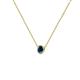 2 - Merilyn 3.40 mm Round Blue Diamond Bezel Set Solitaire Pendant 