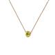 2 - Merilyn 3.40 mm Round Yellow Diamond Bezel Set Solitaire Pendant 