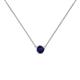 1 - Merilyn 3.50 mm Round Blue Sapphire Bezel Set Solitaire Pendant 