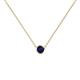 1 - Merilyn 3.50 mm Round Blue Sapphire Bezel Set Solitaire Pendant 