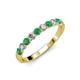 3 - Clara 3.00 mm Emerald and Diamond 10 Stone Wedding Band 