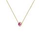 2 - Merilyn 3.50 mm Round Pink Sapphire Bezel Set Solitaire Pendant 