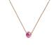 2 - Merilyn 3.50 mm Round Pink Sapphire Bezel Set Solitaire Pendant 