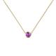 1 - Merilyn 3.50 mm Round Amethyst Bezel Set Solitaire Pendant 