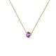 2 - Merilyn 3.50 mm Round Amethyst Bezel Set Solitaire Pendant 