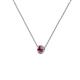 2 - Merilyn 3.50 mm Round Rhodolite Garnet Bezel Set Solitaire Pendant 
