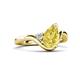 5 - Darya 1.66 ctw Pear Shape Created Yellow Sapphire accented Round Lab Grown Diamond Women Wave Solitaire Plus Engagement Ring 
