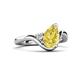 5 - Darya 1.66 ctw Pear Shape Created Yellow Sapphire accented Round Lab Grown Diamond Women Wave Solitaire Plus Engagement Ring 