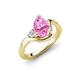 4 - Darya 1.56 ctw Pear Shape Created Pink Sapphire accented Round Lab Grown Diamond Women Wave Solitaire Plus Engagement Ring 