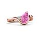 5 - Darya 1.56 ctw Pear Shape Created Pink Sapphire accented Round Lab Grown Diamond Women Wave Solitaire Plus Engagement Ring 