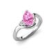 4 - Darya 1.56 ctw Pear Shape Created Pink Sapphire accented Round Lab Grown Diamond Women Wave Solitaire Plus Engagement Ring 