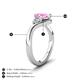 6 - Darya 1.56 ctw Pear Shape Created Pink Sapphire accented Round Lab Grown Diamond Women Wave Solitaire Plus Engagement Ring 