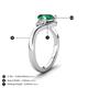 6 - Darya 1.06 ctw Pear Shape Emerald accented Round Lab Grown Diamond Women Wave Solitaire Plus Engagement Ring 