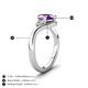 6 - Darya 1.01 ctw Pear Shape Amethyst accented Round Lab Grown Diamond Women Wave Solitaire Plus Engagement Ring 