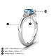 6 - Darya 1.46 ctw Pear Shape Blue Topaz accented Round Lab Grown Diamond Women Wave Solitaire Plus Engagement Ring 