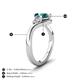 6 - Darya 1.46 ctw Pear Shape London Blue Topaz accented Round Lab Grown Diamond Women Wave Solitaire Plus Engagement Ring 