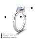 6 - Darya 1.01 ctw Pear Shape Aquamarine accented Round Lab Grown Diamond Women Wave Solitaire Plus Engagement Ring 