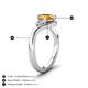 6 - Darya 0.85 ctw Pear Shape Citrine accented Round Lab Grown Diamond Women Wave Solitaire Plus Engagement Ring 