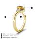 6 - Darya 0.85 ctw Pear Shape Citrine accented Round Lab Grown Diamond Women Wave Solitaire Plus Engagement Ring 