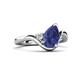 5 - Darya 0.74 ctw Pear Shape Iolite accented Round Lab Grown Diamond Women Wave Solitaire Plus Engagement Ring 