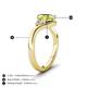 6 - Darya 1.01 ctw Pear Shape Peridot accented Round Lab Grown Diamond Women Wave Solitaire Plus Engagement Ring 