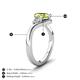 6 - Darya 1.01 ctw Pear Shape Peridot accented Round Lab Grown Diamond Women Wave Solitaire Plus Engagement Ring 