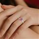 2 - Darya 0.86 ctw Pear Shape Pink Tourmaline accented Round Lab Grown Diamond Women Wave Solitaire Plus Engagement Ring 