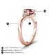 6 - Darya 0.86 ctw Pear Shape Pink Tourmaline accented Round Lab Grown Diamond Women Wave Solitaire Plus Engagement Ring 
