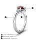 6 - Darya 1.16 ctw Pear Shape Red Garnet accented Round Lab Grown Diamond Women Wave Solitaire Plus Engagement Ring 