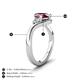 6 - Darya 1.16 ctw Pear Shape Rhodolite Garnet accented Round Lab Grown Diamond Women Wave Solitaire Plus Engagement Ring 