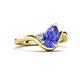 5 - Darya 1.46 ctw Pear Shape Tanzanite accented Round Lab Grown Diamond Women Wave Solitaire Plus Engagement Ring 
