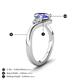 6 - Darya 1.46 ctw Pear Shape Tanzanite accented Round Lab Grown Diamond Women Wave Solitaire Plus Engagement Ring 