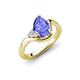 4 - Darya 1.46 ctw Pear Shape Tanzanite accented Round Lab Grown Diamond Women Wave Solitaire Plus Engagement Ring 